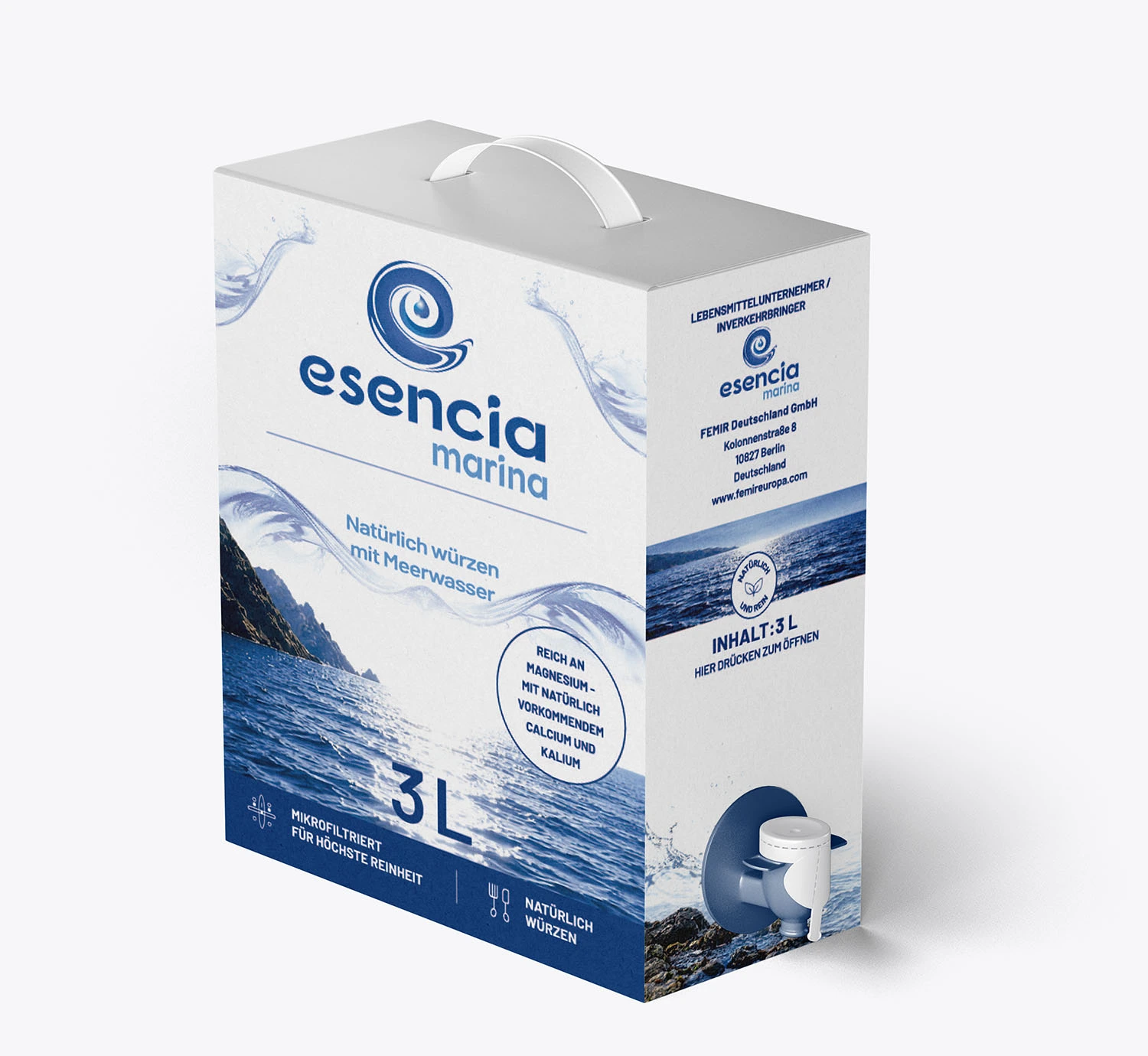Esencia Marina Meerwasser 3 L Bag-in-Box – Vorderansicht